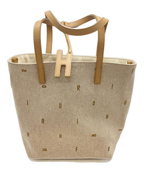 HIROFU（ヒロフ）HIROFU (ヒロフ) ジータジャガードレザーコンビトートバッグM ベージュの古着・服飾アイテム