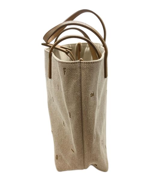 HIROFU（ヒロフ）HIROFU (ヒロフ) ジータジャガードレザーコンビトートバッグM ベージュの古着・服飾アイテム