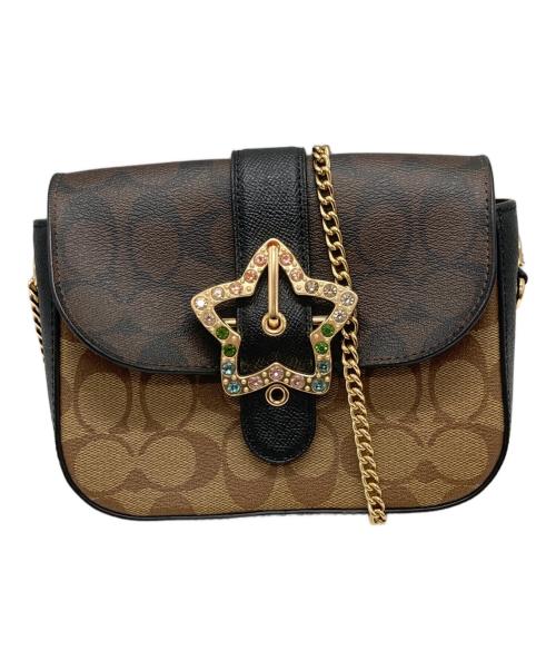 COACH（コーチ）COACH (コーチ) コーティングキャンバスシグネチャーショルダーバッグ ブラウンの古着・服飾アイテム