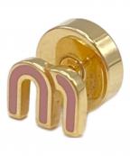 MIU MIUミュウミュウ）の古着「エナメルメタルピアス」｜ピンク×ゴールド