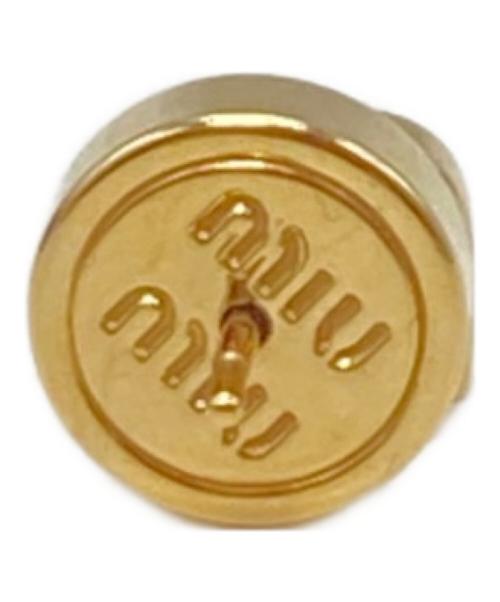 MIU MIU（ミュウミュウ）MIU MIU (ミュウミュウ) エナメルメタルピアス ピンク×ゴールドの古着・服飾アイテム