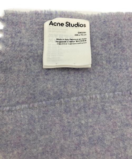 Acne studios（アクネ ストゥディオズ）ACNE STUDIOS (アクネ ストゥディオズ) フリンジウールスカーフ パープルの古着・服飾アイテム