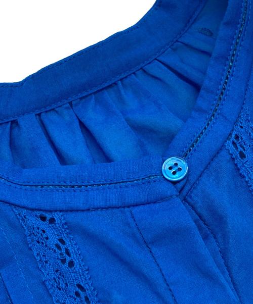 Spick and Span（スピック＆スパン）Spick and Span (スピック＆スパン) 60ローンフレンチレースブラウス ブルー サイズ:FREEの古着・服飾アイテム