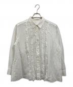 Spick and Spanスピック＆スパン）の古着「コットンシルクフロントフリルブラウス」｜ホワイト