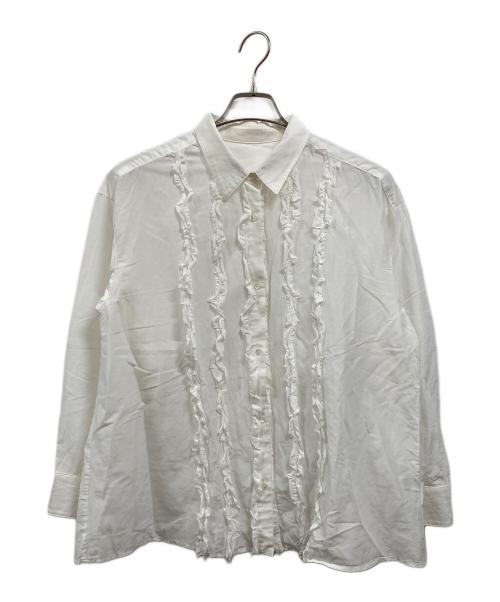 Spick and Span（スピック＆スパン）Spick and Span (スピック＆スパン) コットンシルクフロントフリルブラウス ホワイト サイズ:FREEの古着・服飾アイテム