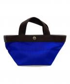 Herve Chapelierエルベシャプリエ）の古着「コーデュラ舟型トートS」｜ブルー×ブラウン