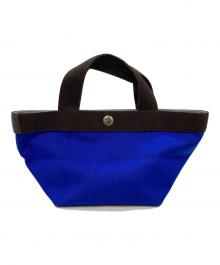 Herve Chapelier（エルベシャプリエ）の古着「コーデュラ舟型トートS」｜ブルー×ブラウン