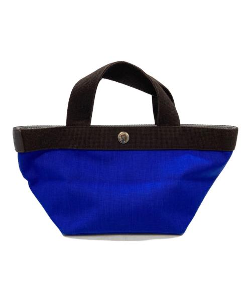 Herve Chapelier（エルベシャプリエ）Herve Chapelier (エルベシャプリエ) コーデュラ舟型トートS ブルー×ブラウンの古着・服飾アイテム