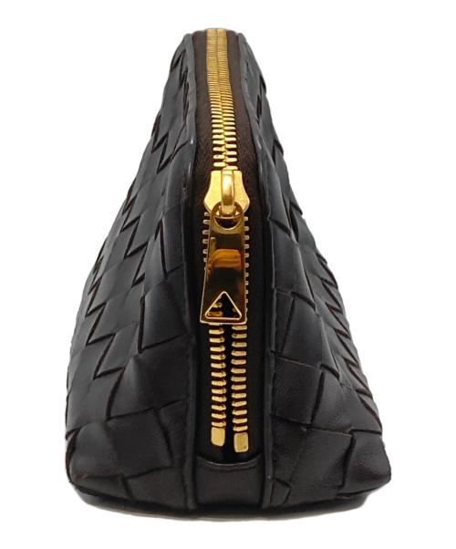 BOTTEGA VENETA（ボッテガベネタ）BOTTEGA VENETA (ボッテガベネタ) イントレチャートビューティポーチ ブラウンの古着・服飾アイテム