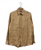 POLO RALPH LAURENポロ・ラルフローレン）の古着「ボタンダウンリネンシャツ」｜ブラウン