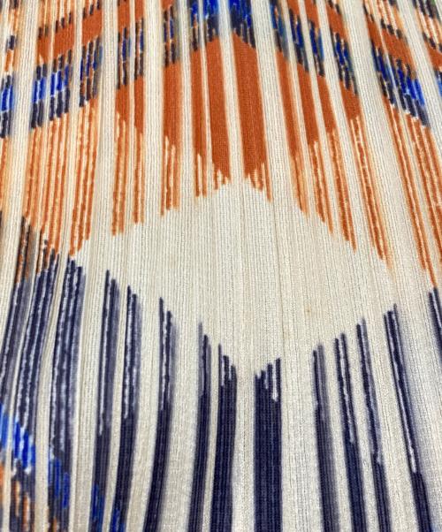 PLEATS PLEASE（プリーツプリーズ）PLEATS PLEASE (プリーツプリーズ) プリーツノースリーブカットソー オレンジ×ブルー サイズ:4の古着・服飾アイテム