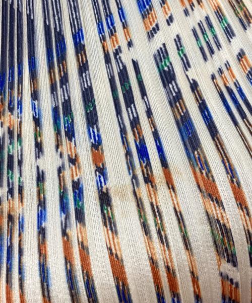 PLEATS PLEASE（プリーツプリーズ）PLEATS PLEASE (プリーツプリーズ) プリーツノースリーブカットソー オレンジ×ブルー サイズ:4の古着・服飾アイテム