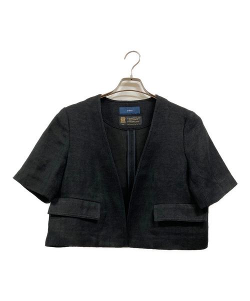 SHIPS（シップス）SHIPS (シップス) MANTECOリネン混半袖ショートジャケット ブラック サイズ:36の古着・服飾アイテム