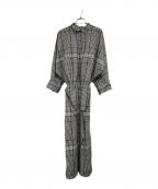 Plageプラージュ）の古着「Linen semi flareワンピース」｜ホワイト×ブラック