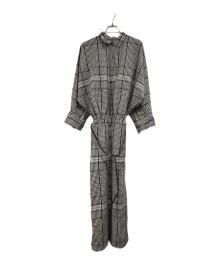 Plage（プラージュ）の古着「Linen semi flareワンピース」｜ホワイト×ブラック