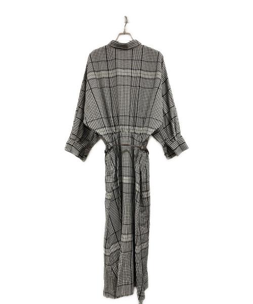 Plage（プラージュ）Plage (プラージュ) Linen semi flareワンピース ホワイト×ブラック サイズ:36の古着・服飾アイテム