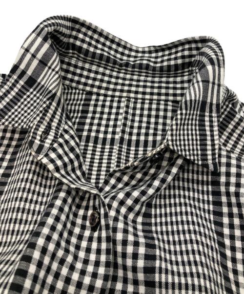 Plage（プラージュ）Plage (プラージュ) Linen semi flareワンピース ホワイト×ブラック サイズ:36の古着・服飾アイテム