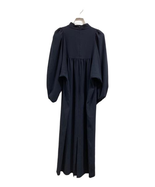 VERMEIL par iena（ヴェルメイユ パー イエナ）VERMEIL par iena (ヴェルメイユ パー イエナ) アセテートバックサテンジョーゼットワンピース ネイビー サイズ:FREEの古着・服飾アイテム