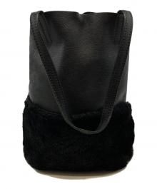 OWEN BARRY（オーエンバリー）の古着「ムートンレザーコンビ トートバッグ」｜ブラック