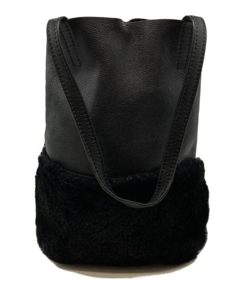 OWEN BARRY（オーエンバリー）OWEN BARRY (オーエンバリー) ムートンレザーコンビ トートバッグ ブラックの古着・服飾アイテム