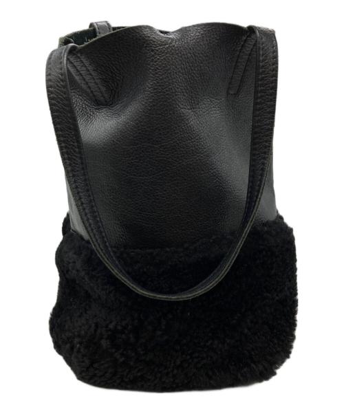 OWEN BARRY（オーエンバリー）OWEN BARRY (オーエンバリー) ムートンレザーコンビ トートバッグ ブラックの古着・服飾アイテム