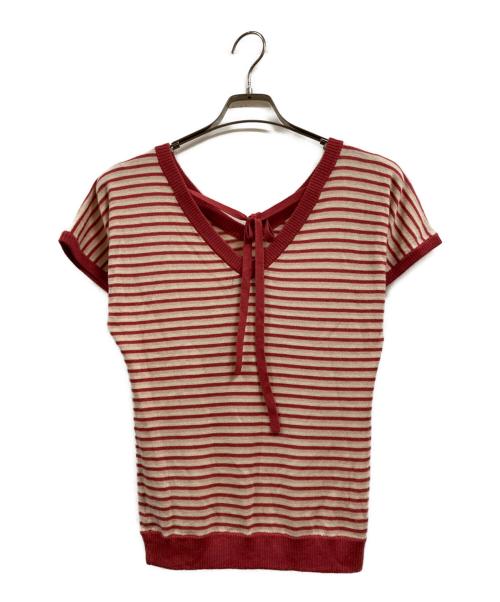 BURBERRY LONDON（バーバリーロンドン）BURBERRY LONDON (バーバリーロンドン) 刺繍ロゴ半袖ニット ピンク サイズ:38の古着・服飾アイテム