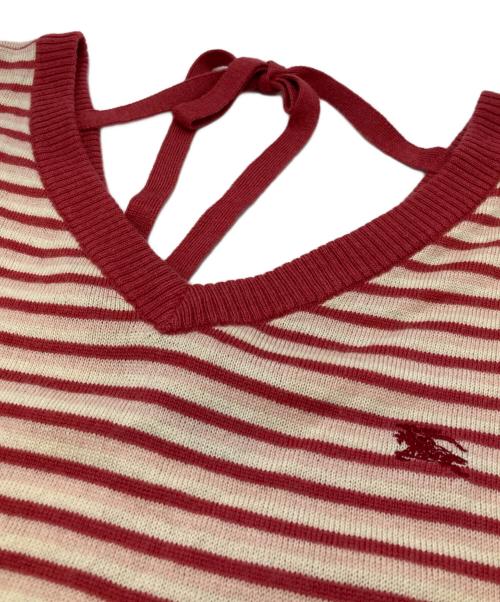 BURBERRY LONDON（バーバリーロンドン）BURBERRY LONDON (バーバリーロンドン) 刺繍ロゴ半袖ニット ピンク サイズ:38の古着・服飾アイテム