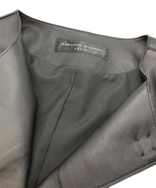 JEAN LOUIS SCHERRER（ジャンルイ シェレル）JEAN LOUIS SCHERRER (ジャンルイ シェレル) ラムレザージャケット ブラック サイズ:Ｍの古着・服飾アイテム