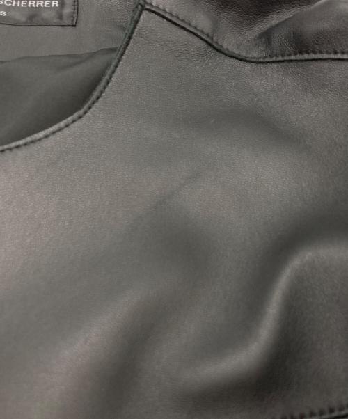 JEAN LOUIS SCHERRER（ジャンルイ シェレル）JEAN LOUIS SCHERRER (ジャンルイ シェレル) ラムレザージャケット ブラック サイズ:Ｍの古着・服飾アイテム