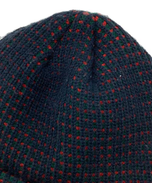 Noah（ノア）Noah (ノア) Tri-Color Beanie ネイビー×レッドの古着・服飾アイテム