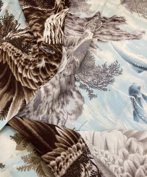 Sun Surf（サンサーフ）Sun Surf (サンサーフ) EAGLE&SWEET FISH ブルー×ブラウン サイズ:Lの古着・服飾アイテム