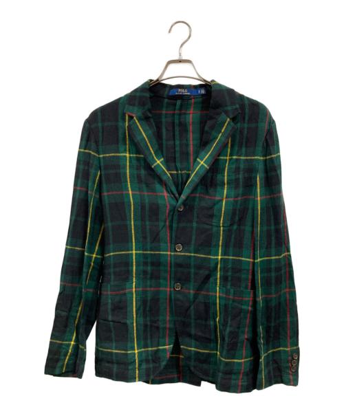 POLO RALPH LAUREN（ポロ・ラルフローレン）POLO RALPH LAUREN (ポロ・ラルフローレン) タータンチェックテーラードジャケット グリーン サイズ:Sの古着・服飾アイテム