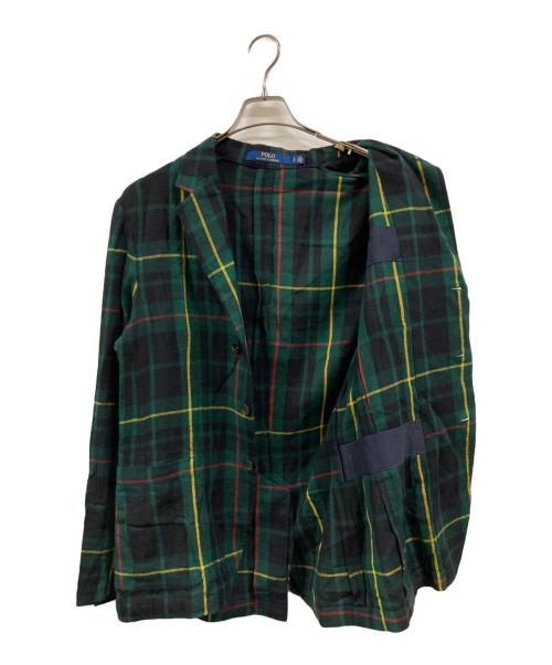 POLO RALPH LAUREN（ポロ・ラルフローレン）POLO RALPH LAUREN (ポロ・ラルフローレン) タータンチェックテーラードジャケット グリーン サイズ:Sの古着・服飾アイテム
