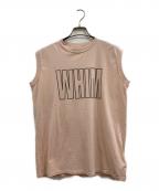 Whim Gazetteウィムガゼット）の古着「ノースリーブロゴTシャツ」｜ピンク