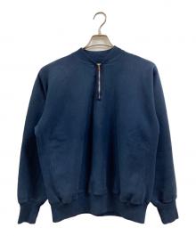 A.PRESSE（アプレッセ）の古着「Vintage Half Zip Rib Collar Sweatshirt」｜ネイビー