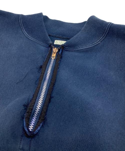 A.PRESSE（アプレッセ）A.PRESSE (アプレッセ) Vintage Half Zip Rib Collar Sweatshirt ネイビー サイズ:3の古着・服飾アイテム
