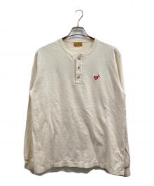 HUMAN MADE（ヒューマンメイド）の古着「HENLEY NECK L S T-SHIRT」｜アイボリー