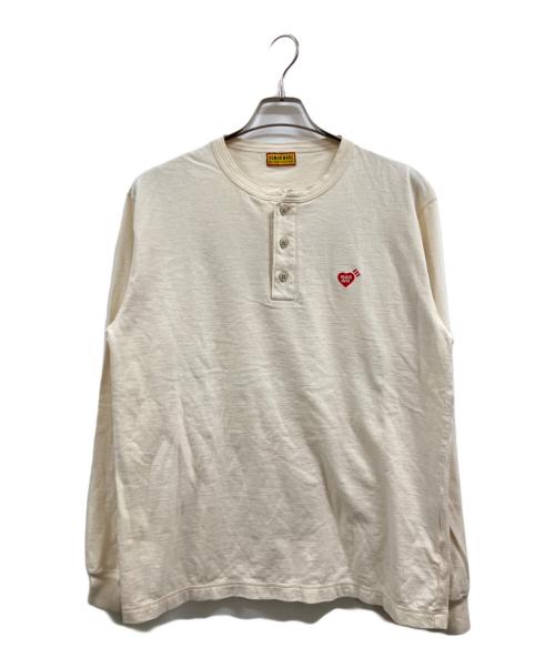 HUMAN MADE（ヒューマンメイド）HUMAN MADE (ヒューマンメイド) HENLEY NECK L S T-SHIRT アイボリー サイズ:Lの古着・服飾アイテム