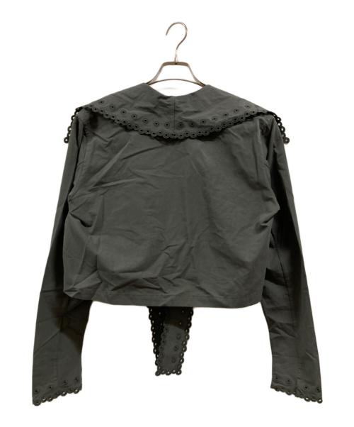 Gemini（ジェミニ）Gemini (ジェミニ) スカラップブラウス チャコールグレー サイズ:FREEの古着・服飾アイテム