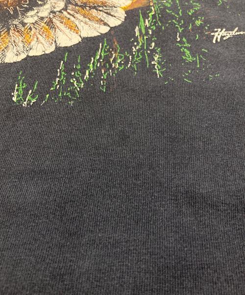 Hazelwood（ヘイゼルウッド）Hazelwood (ヘイゼルウッド) プリントTシャツ ブラック サイズ:Ｌの古着・服飾アイテム