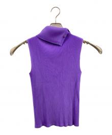 PLEATS PLEASE（プリーツプリーズ）の古着「ハイネックノースリーブトップス」｜パープル