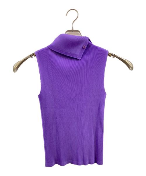 PLEATS PLEASE（プリーツプリーズ）PLEATS PLEASE (プリーツプリーズ) ハイネックノースリーブトップス パープル サイズ:3の古着・服飾アイテム