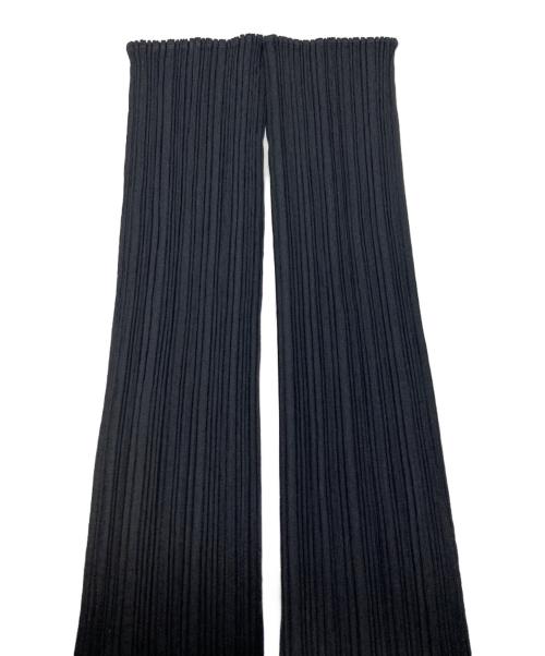 PLEATS PLEASE（プリーツプリーズ）PLEATS PLEASE (プリーツプリーズ) 変形チャイナボタンプリーツブラウス ブラック サイズ:4の古着・服飾アイテム