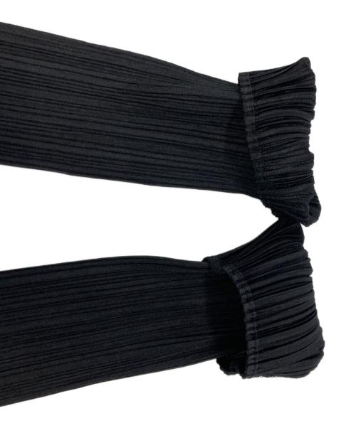 PLEATS PLEASE（プリーツプリーズ）PLEATS PLEASE (プリーツプリーズ) 変形チャイナボタンプリーツブラウス ブラック サイズ:4の古着・服飾アイテム