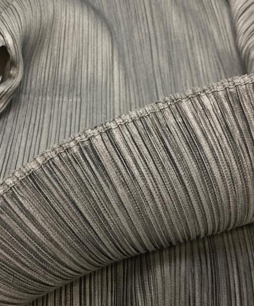 PLEATS PLEASE（プリーツプリーズ）PLEATS PLEASE (プリーツプリーズ) 変形チャイナボタンプリーツブラウス ブラック サイズ:4の古着・服飾アイテム