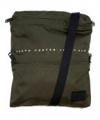 PORTERポーター）の古着「FLAT / フラットショルダーバッグ」｜カーキ