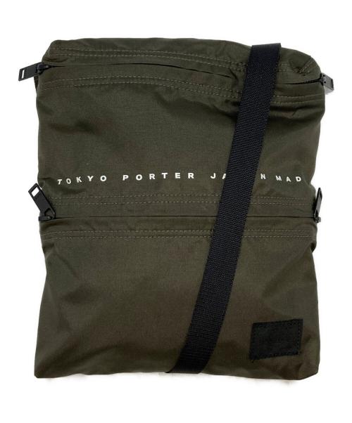 PORTER（ポーター）PORTER (ポーター) FLAT / フラットショルダーバッグ カーキの古着・服飾アイテム