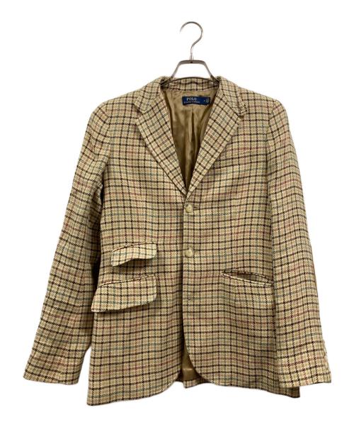 POLO RALPH LAUREN（ポロ・ラルフローレン）POLO RALPH LAUREN (ポロ・ラルフローレン) エルボーパッチテーラードジャケット ベージュ サイズ:6の古着・服飾アイテム