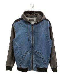 DIESEL（ディーゼル）の古着「バイアスカットデニムコレクション ジップパーカー」｜インディゴ