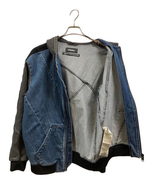 DIESEL（ディーゼル）DIESEL (ディーゼル) バイアスカットデニムコレクション ジップパーカー インディゴ サイズ:Ｍの古着・服飾アイテム